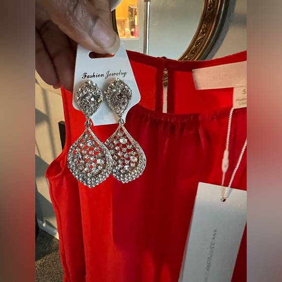 Nordstrom Firey Red Adyson Parker Peplum dress up/down Top! Great Qualit… - Picture 10 of 11